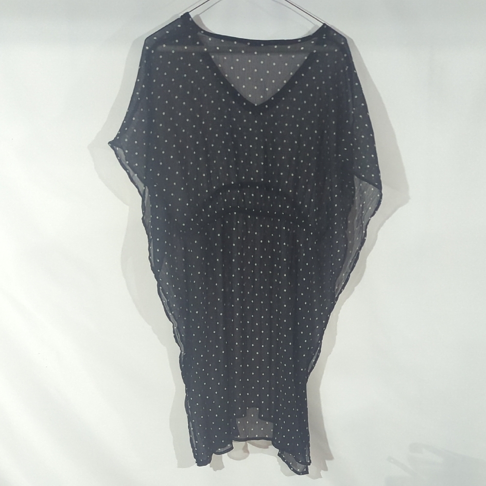 Jessica Black Sheer Dress with White Dots - Picture 5 of 5